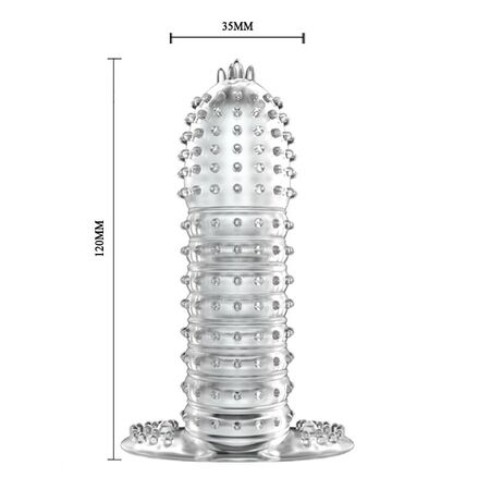 Закрытая прозрачная насадка Crystal sleeve - 12 см.
